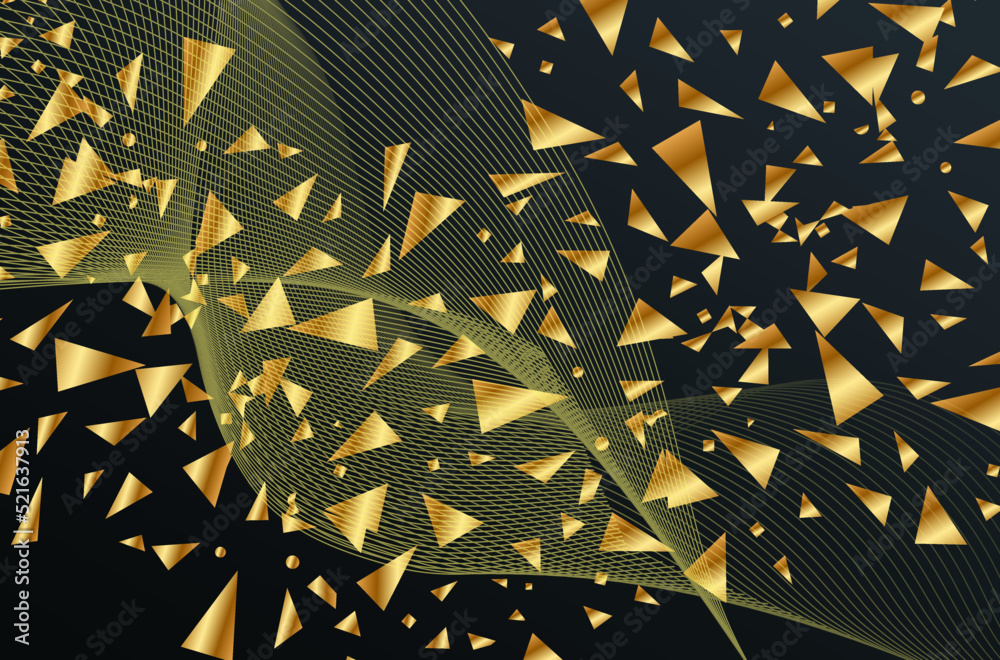 Wall mural glowing abstract golden background template vector