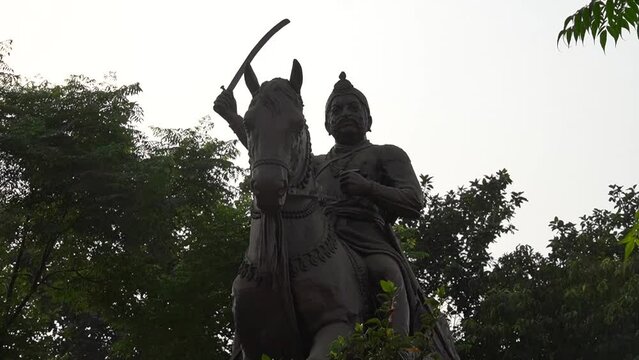 high quality footage of maharaja surajmal sit on the hourse