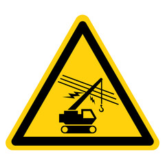 Hazadous Voltage Line Overhead Symbol Sign, Vector Illustration, Isolated On White Background Label. EPS10