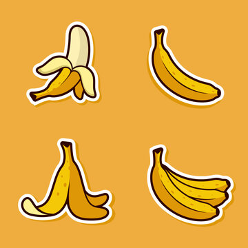 set of bananas icon vector illustration