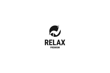 Flat relax sleep seat logo design vector illustration idea