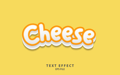 Cheese text effect template with cartoon style and bold font concept use for food brand label and logo. Vector illustration