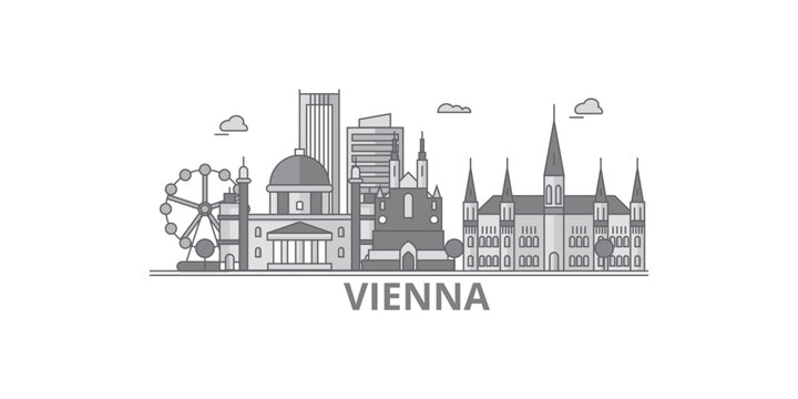 Austria, Vienna City city skyline isolated vector illustration, icons