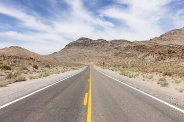 Scenic Road in the desert of American Nature Landscape. Cathedral Gorge State Park, Panaca, Nevada, United States of America.