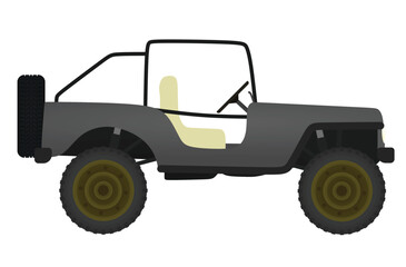 Grey off road car. vector