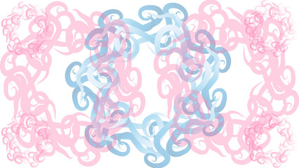 Abstract Image. The illustrations and clipart. Blue and pink color abstract lines on white background.