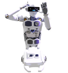 Naklejka premium Robot metaverse VR avatar reality game virtual reality of people blockchain technology investment, business lifestyle virtual reality vr world cyber avatar metaverse transparent PNG 3D RENDER 