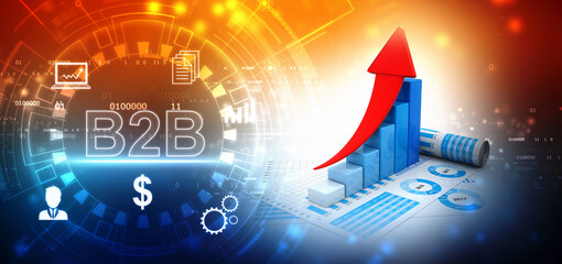 Fototapeta premium 3d rendering business graph and documents. Stock market chart. Business graph background, Financial Background