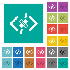 Software patch square flat multi colored icons