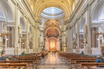 Fototapeta premium Vue de l'intérieur de la Cathédrale de Palerme, Sicile, Italie. 