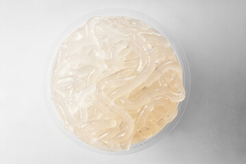 Close up Transparent Jelly Toppings with Isolated White Background