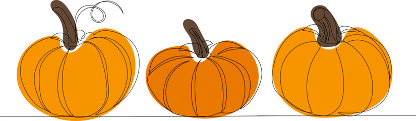 pumpkin drawing one continuous line