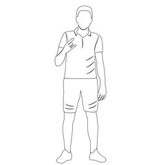 man outline sketch on white background isolated