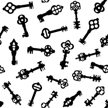 Seamless  pattern with Keys. Texture for textile, wallpaper and backdrop
