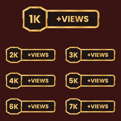 Naklejka premium celebration of 1k plus views thank you, 1k to 7k views badge