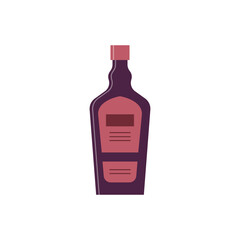 Bottle of liquor, great design for any purposes. Flat style. Color form. Party drink concept. Simple image shape