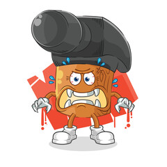 hammer monster vector. cartoon character