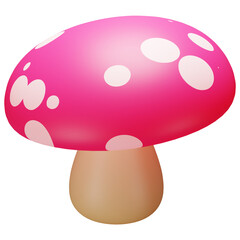 3d Illustration Vegetable, mushroom Used for print, web, app, infographic, etc