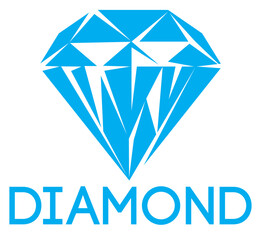 Blue diamond. Vector illustration. Template or elements for design