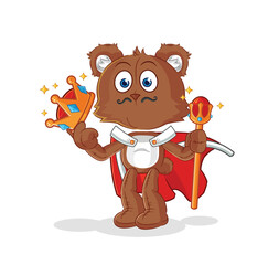 bear king vector. cartoon character