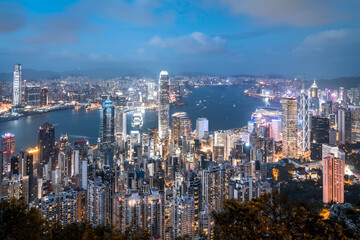 city skyline at night