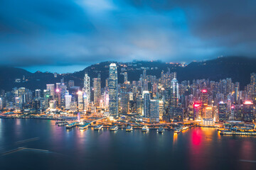 city skyline at night