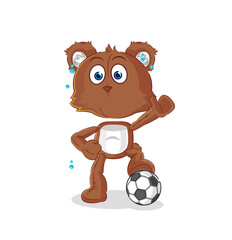 bear playing soccer illustration. character vector