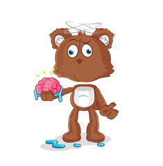 bear no brain vector. cartoon character