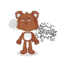 bear very pissed off illustration. character vector