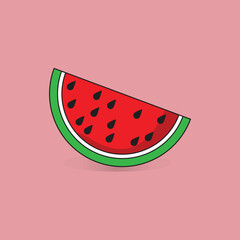 juicy full of vitamin fresh and tasty watermelon summer fruit vector illustration