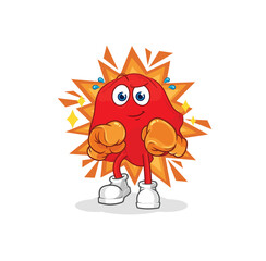 red cloth boxer character. cartoon mascot vector