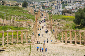 Obraz premium Ancient Jerash ruins,(the Roman ancient city of Geraza), Jordan