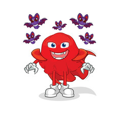 red cloth Dracula illustration. character vector