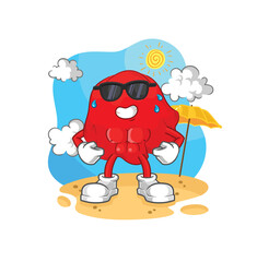 Obraz na płótnie Canvas red cloth sunbathing in summer. character vector