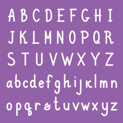 hand drawn alphabe tletters english font