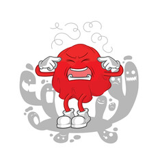 depressed red cloth character. cartoon vector