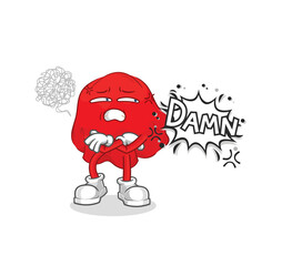 red cloth very pissed off illustration. character vector