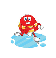 Obraz premium red cloth ice skiing cartoon. character mascot vector