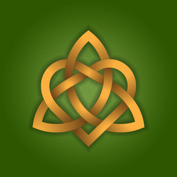 Celtic Irish Love Heart Knot Vector Illustration in Gold Gradient Color and Green Background
celtic,love,he