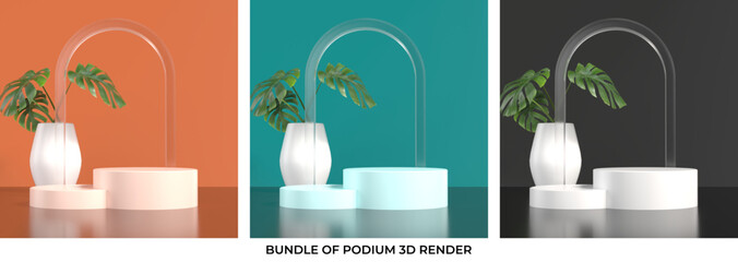 3D  render podium stage sale product