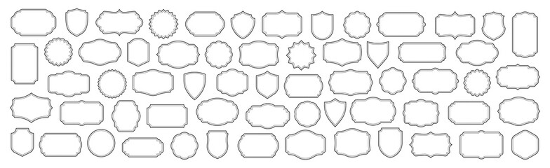 Big set of Vintage Ornamental frames. Vintage labels. Sticker. Retro badge elements. Vector illustration.