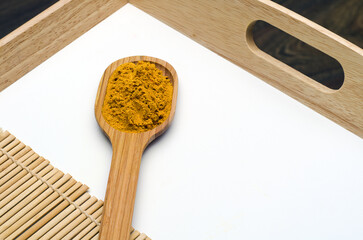 Curry spices in a spoon