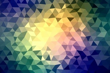Colorful abstract low poly background made of colored triangles with vignette