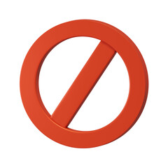 3d render of a forbidden sign not allowed