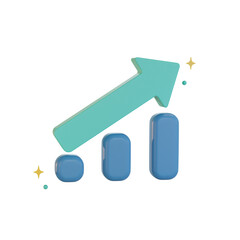 Icon Business 3d, statistics, for web, app, infographic