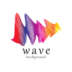 Wave line vector color background