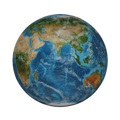 Earth globe isolated on white background. Elements of this image furnished by NASA.