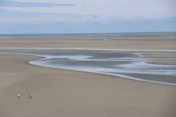 Vue aérienne de la baie du Mont-Saint-Michel, France