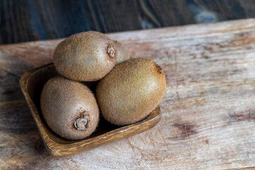 ripe kiwi fruits for nutrition, close up