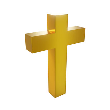 golden cross isolated